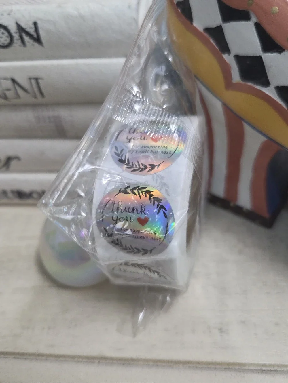 500 ct Holographic Thank You for Supporting My Small Business Stickers,NIP